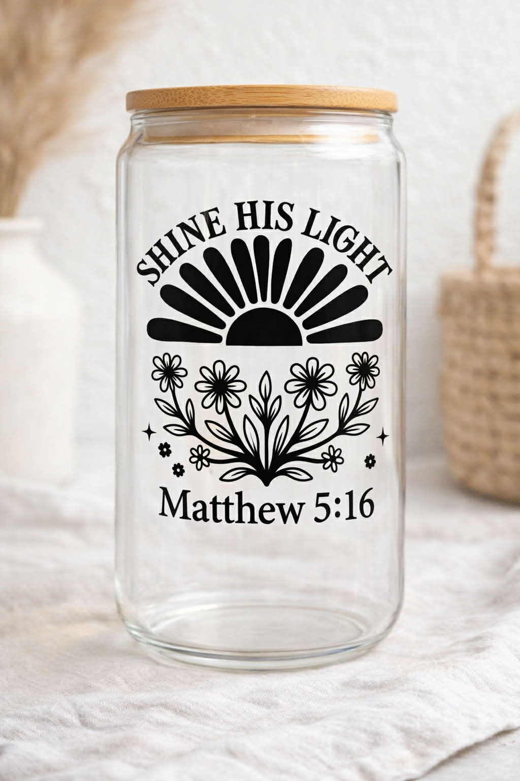 The "Shine His Light" Glass Tumbler